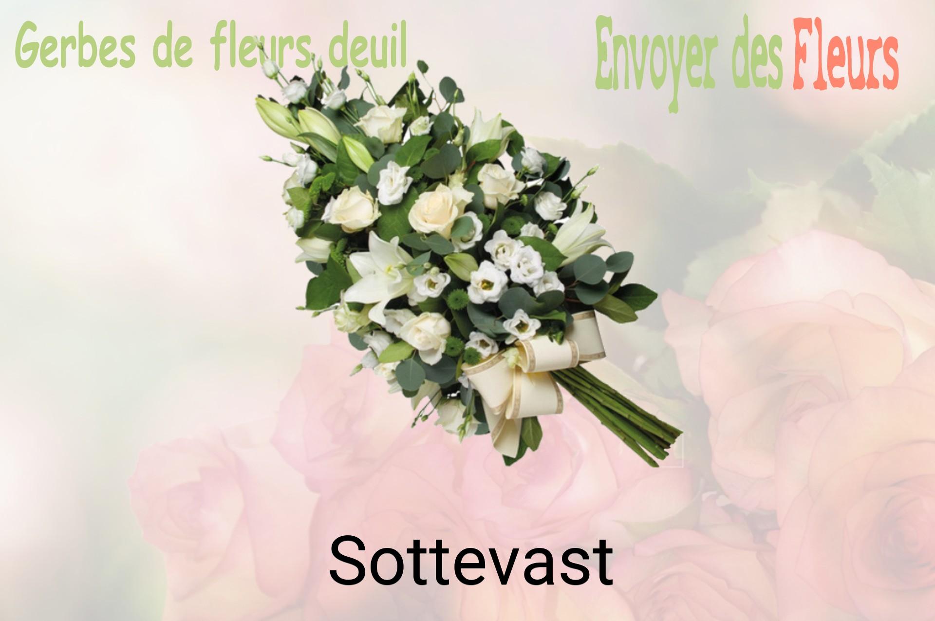 Gerbe de fleurs de deuil livrée à Sottevast